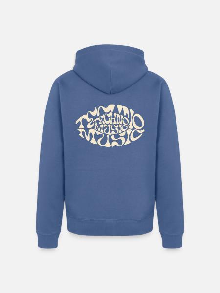 Techno Musik Fisch-Logo - Unisex Premium Bio Zip Hoodie - Taubenblau
