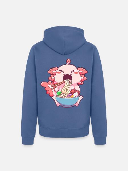 Axolotl Ramen - Unisex Premium Bio Zip Hoodie - Taubenblau