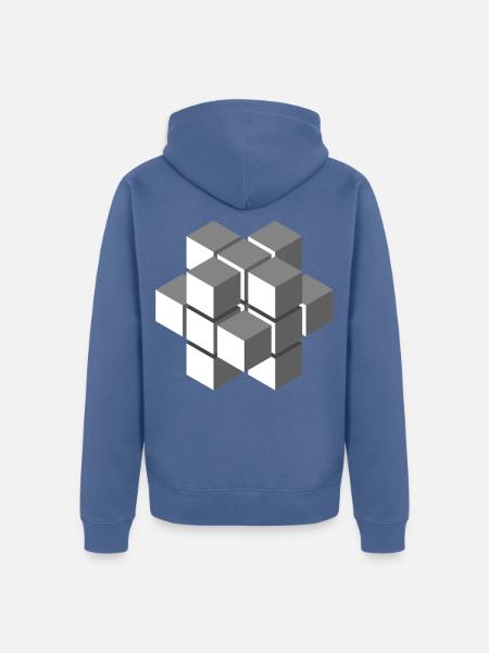 Iso-Kreuz 226 - Unisex Premium Bio Zip Hoodie - Taubenblau