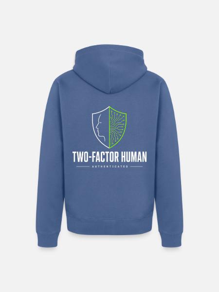 Zwei-Faktor-Mensch - Unisex Premium Bio Zip Hoodie - Taubenblau