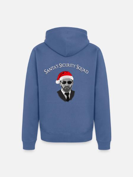Santa's Security Squad - Bodyguard mit Mütze - Unisex Premium Bio Zip Hoodie - Taubenblau