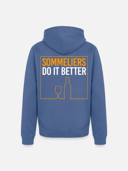 Sommelier - Unisex Premium Bio Zip Hoodie - Taubenblau