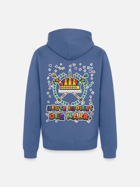 KARNEVAL HEUTE REGIERT DER NARR - Unisex Premium Bio Zip Hoodie - Taubenblau