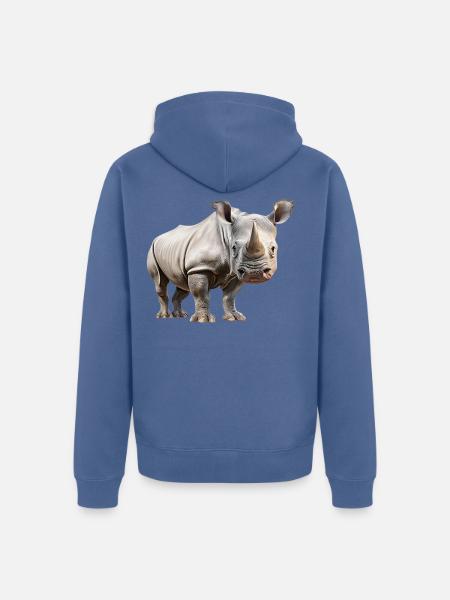Nashorn - Unisex Premium Bio Zip Hoodie - Taubenblau