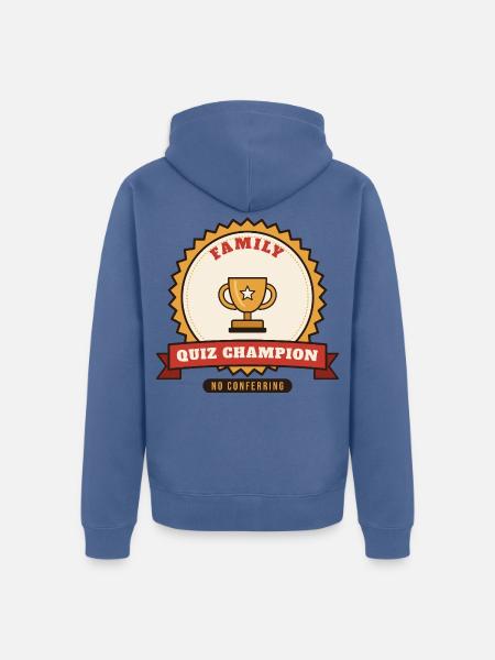 Familien-Weihnachtsquiz-Champion - Unisex Premium Bio Zip Hoodie - Taubenblau