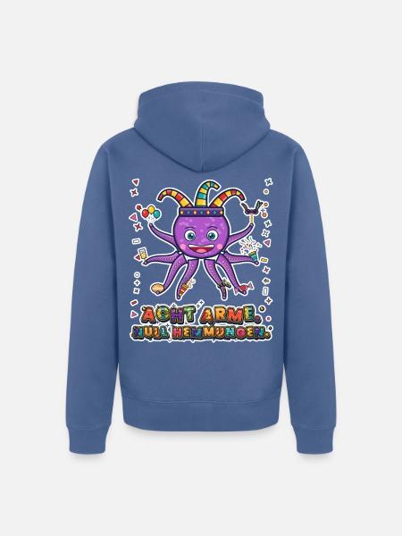 KARNEVAL ACHT ARME NULL HEMMUNGEN - Unisex Premium Bio Zip Hoodie - Taubenblau
