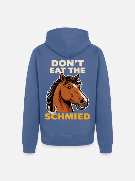Don't Eat the Schmied Pferd - Unisex Premium Bio Zip Hoodie - Taubenblau