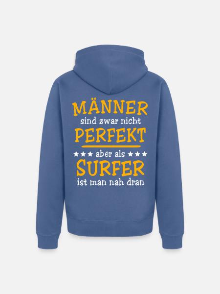 Surfer Surfen - Unisex Premium Bio Zip Hoodie - Taubenblau