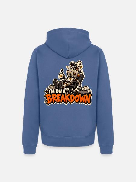 Ich habe einen Zusammenbruch - Unisex Premium Bio Zip Hoodie - Taubenblau