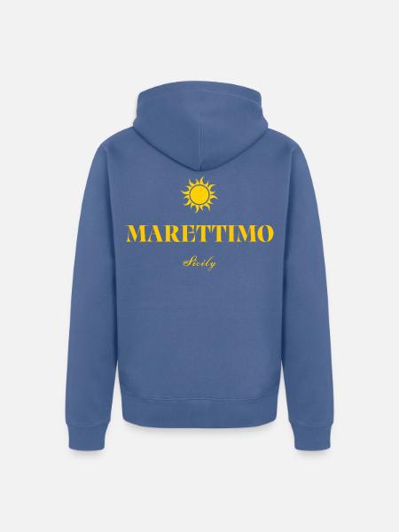 Marettimo Sizilien Sonne - Unisex Premium Bio Zip Hoodie - Taubenblau