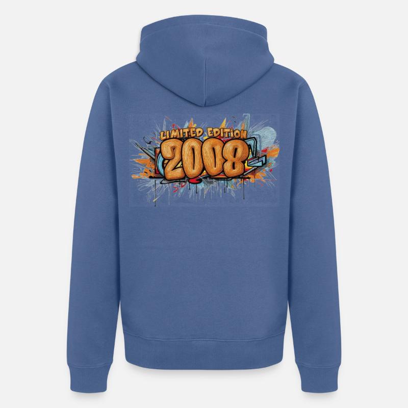 Édition limitée 2008 Graffiti - Veste à capuche bio Premium Unisexe - bleu pigeon