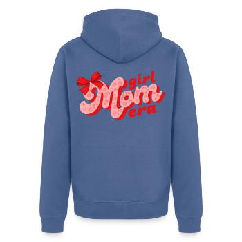 Mädchen Mama Ära - Unisex Premium Bio Zip Hoodie - Taubenblau - Hinten - Nico (187cm)