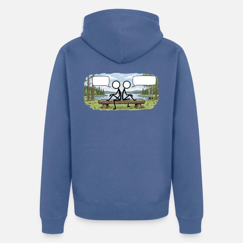 Savo Guys Duo 1 Par Nature - Veste à capuche bio Premium Unisexe - bleu pigeon