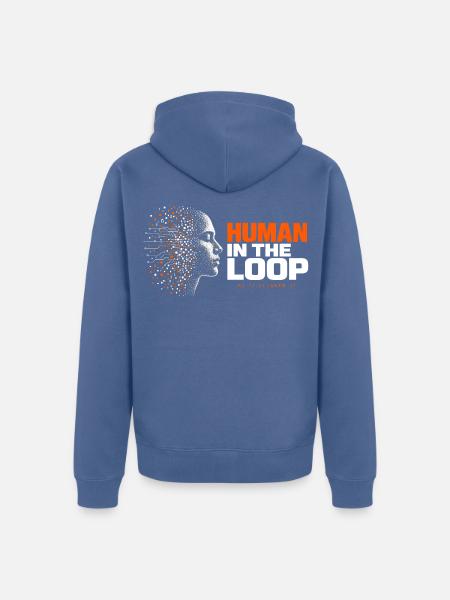 Mensch in der Schleife - Unisex Premium Bio Zip Hoodie - Taubenblau
