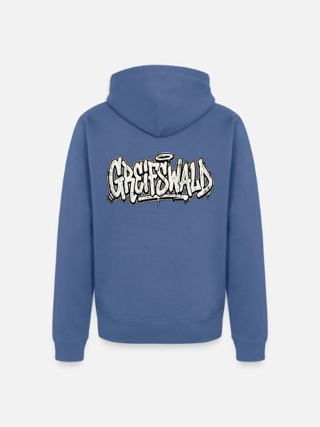 Greifswald Graffiti - Unisex Premium Bio Zip Hoodie - Taubenblau