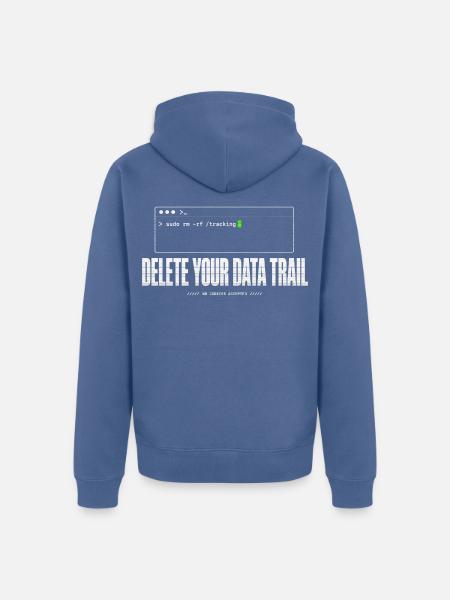 Löschen Sie Ihre Datenspur - Unisex Premium Bio Zip Hoodie - Taubenblau