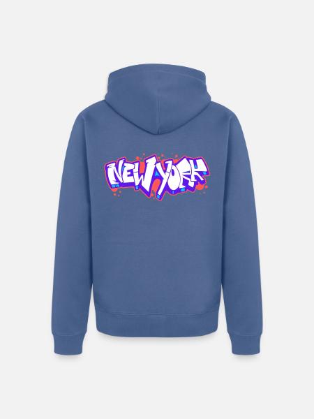 New York Horizontales Graffiti 1 - Unisex Premium Bio Zip Hoodie - Taubenblau