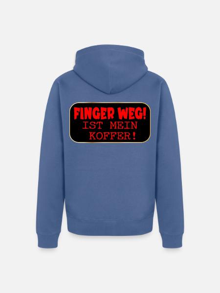 KOFFER FINGER WEG AUFKLEBER - Unisex Premium Bio Zip Hoodie - Taubenblau