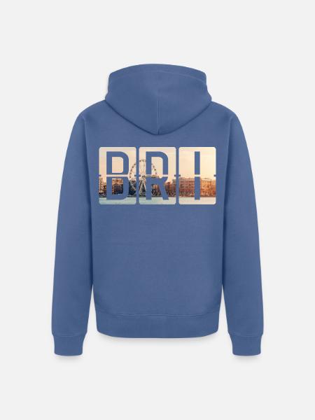 Flughafen Bari BRI - Unisex Premium Bio Zip Hoodie - Taubenblau
