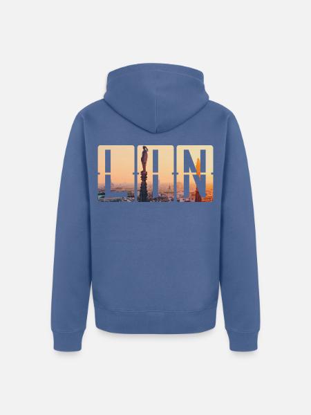 Flughafen Milan Linate LIN - Unisex Premium Bio Zip Hoodie - Taubenblau