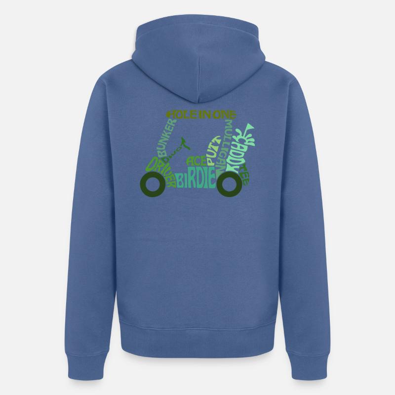 Golf Golf Golf-Begriffe - Unisex Premium Bio Zip Hoodie - Taubenblau