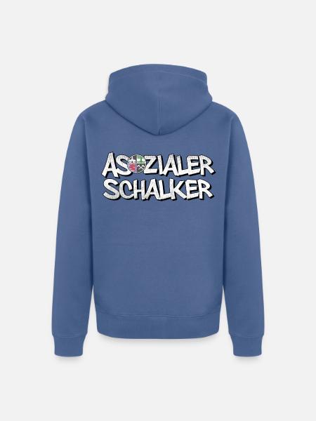 Asozialer Schalker | Gelsenkirchen Schalke - Unisex Premium Bio Zip Hoodie - Taubenblau