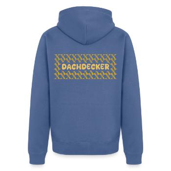 Berufung Dachdecker - Unisex Premium Bio Zip Hoodie - Taubenblau - Hinten - Nico (187cm)