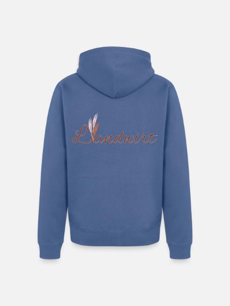 Landwirt - Farben veränderbar - Unisex Premium Bio Zip Hoodie - Taubenblau