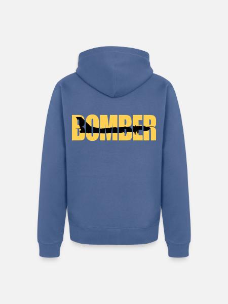 Bomber Tu-95 - Unisex Premium Organic Zip Hoodie - stone blue