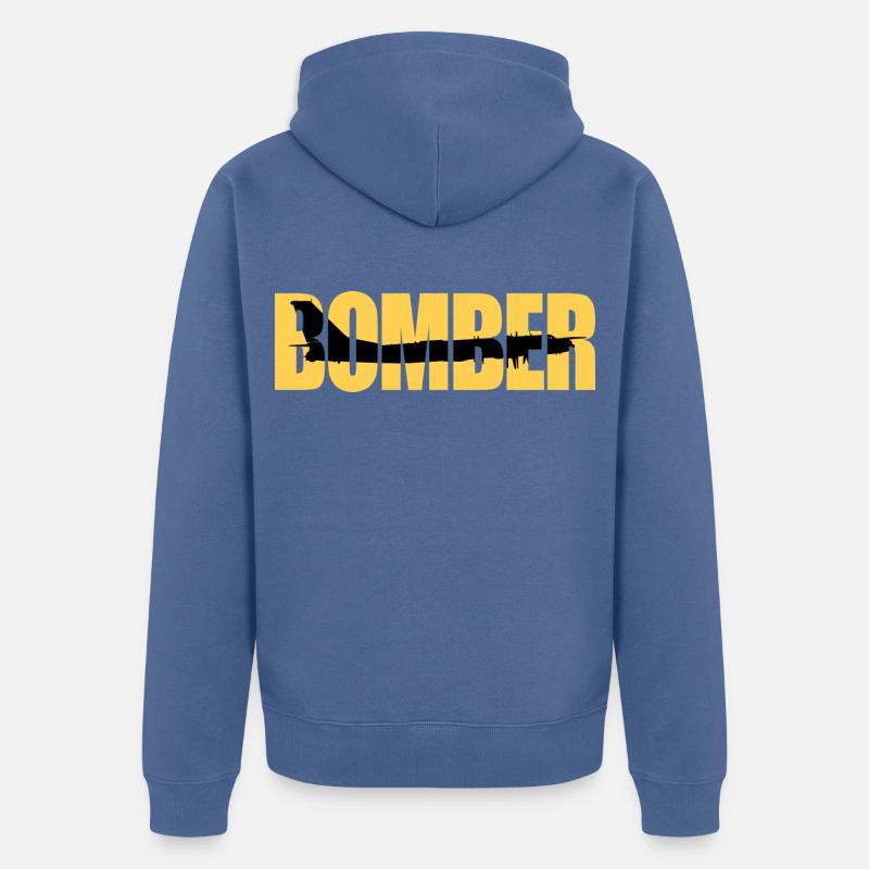 Bomber Tu-95 - Unisex Premium Bio Zip Hoodie - Taubenblau
