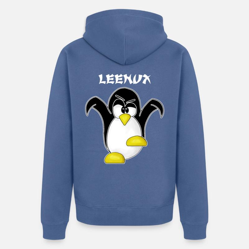 Linux Computer Nerd Geek Informatik Admin Geschenk - Unisex Premium Bio Zip Hoodie - Taubenblau