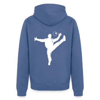 Don de l'équipe de salle de sport gardien de but de handball - Veste à capuche bio Premium Unisexe - bleu pigeon - Dos - Nico (187cm)