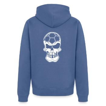 Cadeau d'équipe de la salle de sport crâne - Veste à capuche bio Premium Unisexe - bleu pigeon - Dos - Nico (187cm)