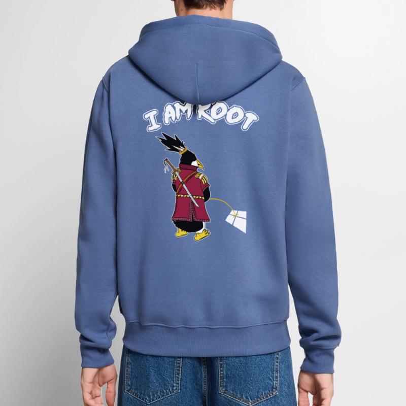 Linux Penguin I Am Root Geeks Nerd Computer Ninja Unisex Premium Organic Zip Hoodie