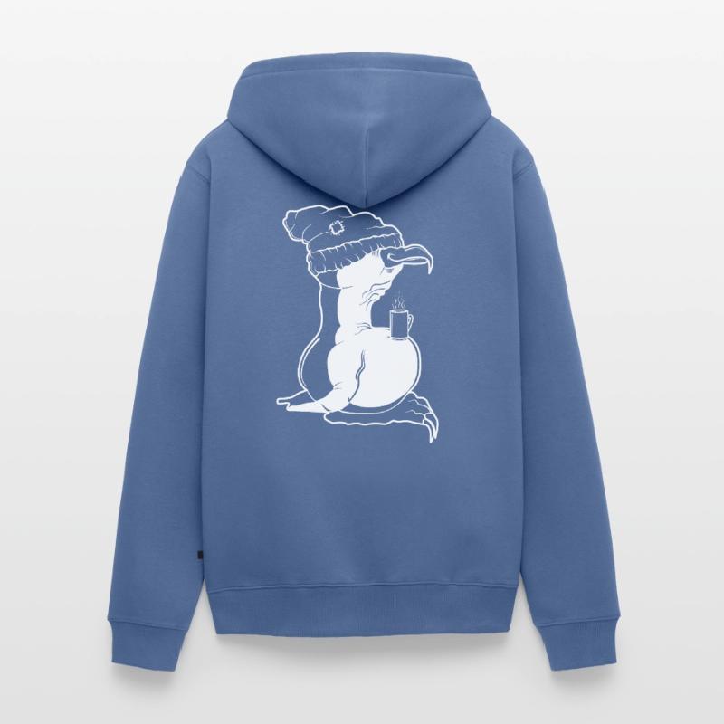 Tux Linux Pinguin Kaffee Pause Computer Freak Nerd Unisex Premium Bio Zip Hoodie