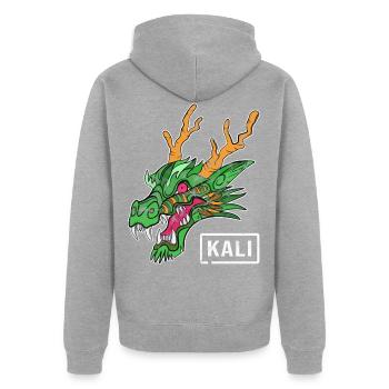 Kali Linux Administrateur de l'ordinateur Tux Dragon Head - Veste à capuche bio Premium Unisexe - gris chiné - Dos - Nico (187cm)