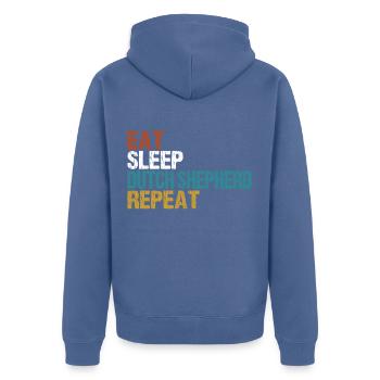Dutch Shepherd Eat Sleep Repeat - Veste à capuche bio Premium Unisexe - bleu pigeon - Dos - Nico (187cm)