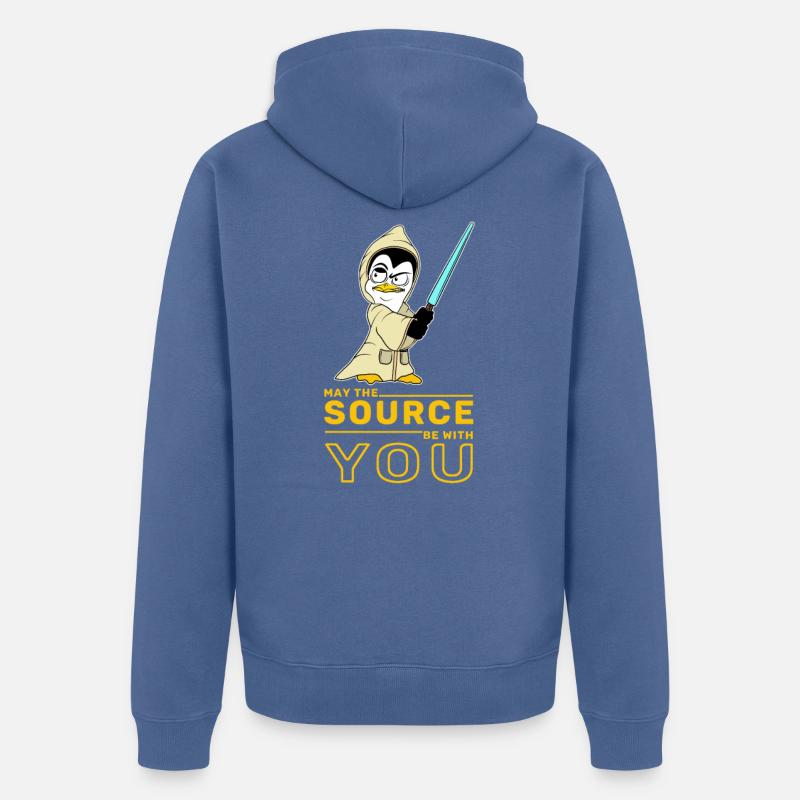 IT Nerd Linux Linux Pinguin Geek Software Engineer - Unisex Premium Bio Zip Hoodie - Taubenblau