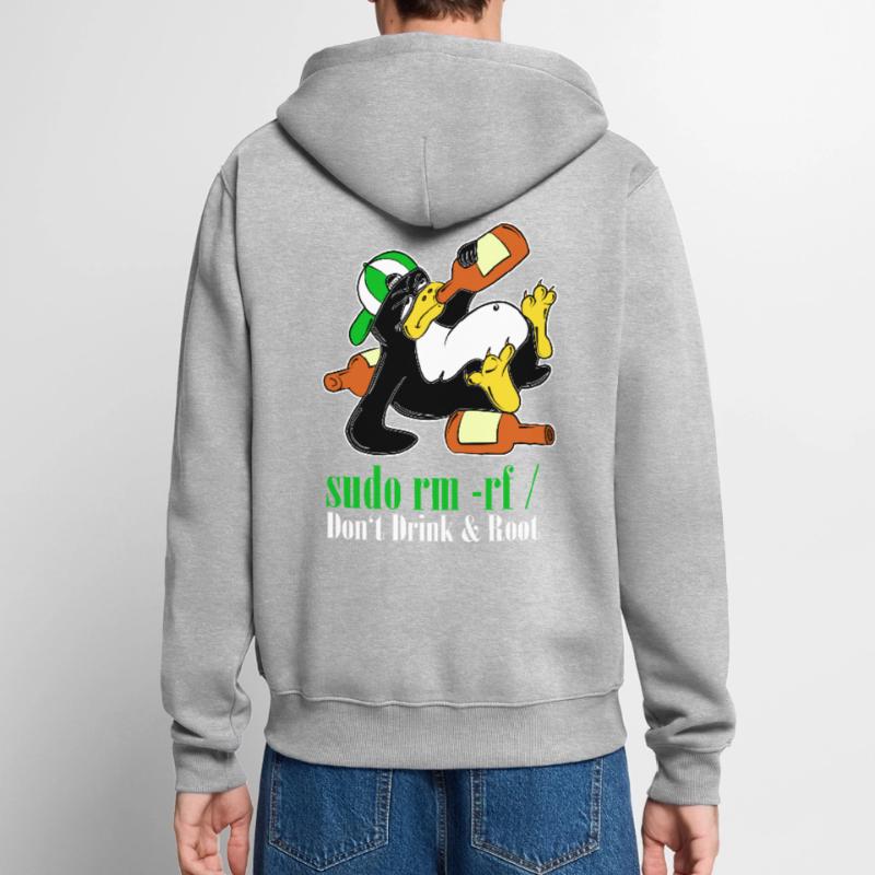 Linux Penguin Sudo Admin Funny Computer Science PC Nerd Veste à capuche bio Premium Unisexe