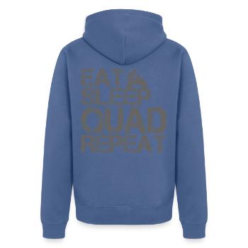 Quad Bike Eat Sleep Grunge saying for quad riders - Unisex Premium Organic Zip Hoodie - stone blue - Back - Nico (187cm)
