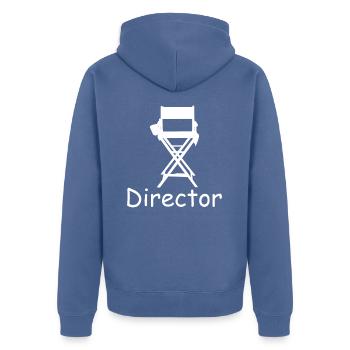 Director director director chair directing film gift - Unisex Premium Organic Zip Hoodie - stone blue - Back - Nico (187cm)