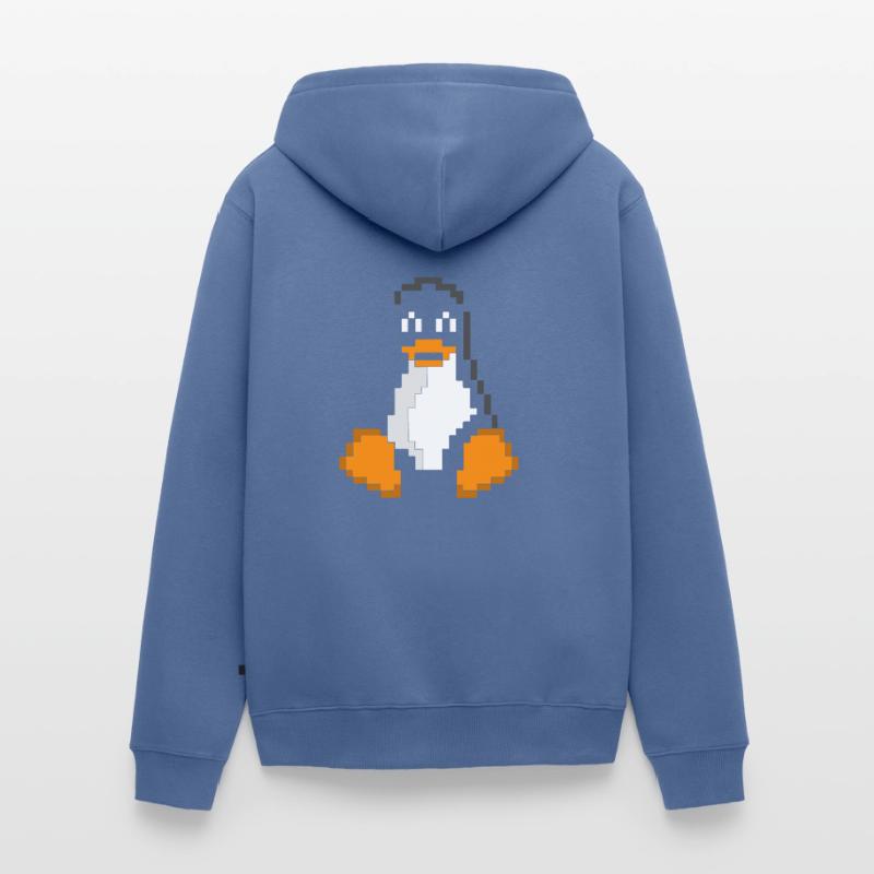 Linux Penguin Pixel Art Sys Admins Computer Hacker Veste à capuche bio Premium Unisexe