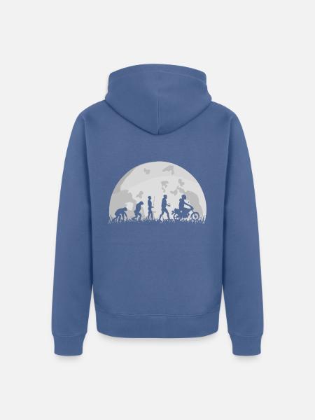 Moped Mofa SR50 S50 S51 Evolution Vollmond Lustig - Unisex Premium Bio Zip Hoodie - Taubenblau