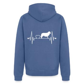 Kooikerhondje Kooiker rythme cardiaque de chien - Veste à capuche bio Premium Unisexe - bleu pigeon - Dos - Nico (187cm)