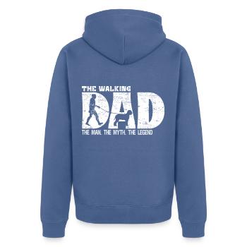 Lagotto Romagnolo The Walking Dad for masters - Unisex Premium Organic Zip Hoodie - stone blue - Back - Nico (187cm)