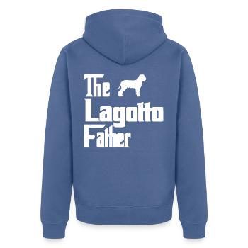 Lagotto Romagnolo Father Father Papa for master - Unisex Premium Organic Zip Hoodie - stone blue - Back - Nico (187cm)