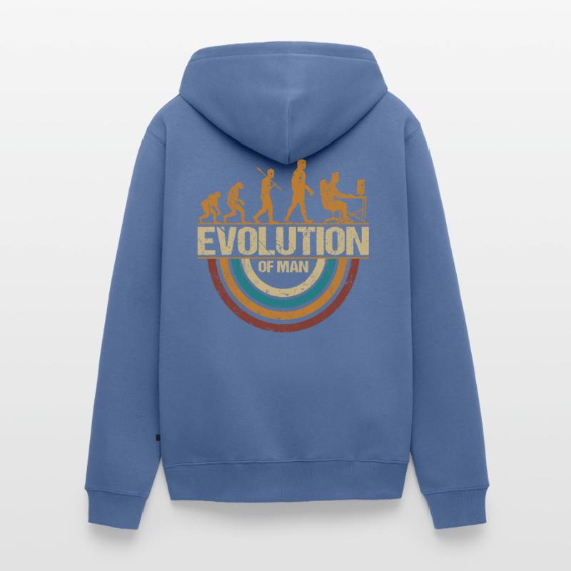 Programmierer Computerfreak Evolution Retro Unisex Premium Bio Zip Hoodie