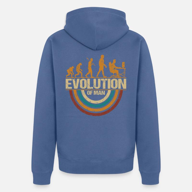 Programmateur Computerfreak Evolution Retro - Veste à capuche bio Premium Unisexe - bleu pigeon