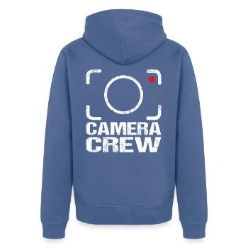 Camera Film Crew for Filmmaker Cameraman - Unisex Premium Organic Zip Hoodie - stone blue - Back - Nico (187cm)