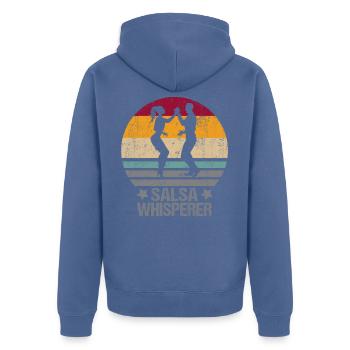 Salsa danse danse pour danseur - Veste à capuche bio Premium Unisexe - bleu pigeon - Dos - Nico (187cm)